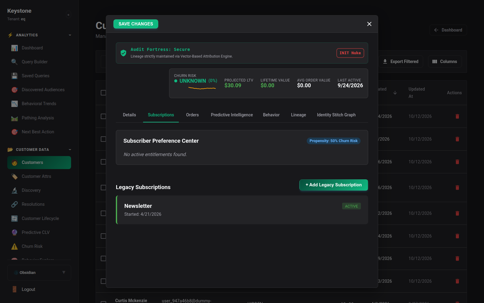 Customer Subscriptions