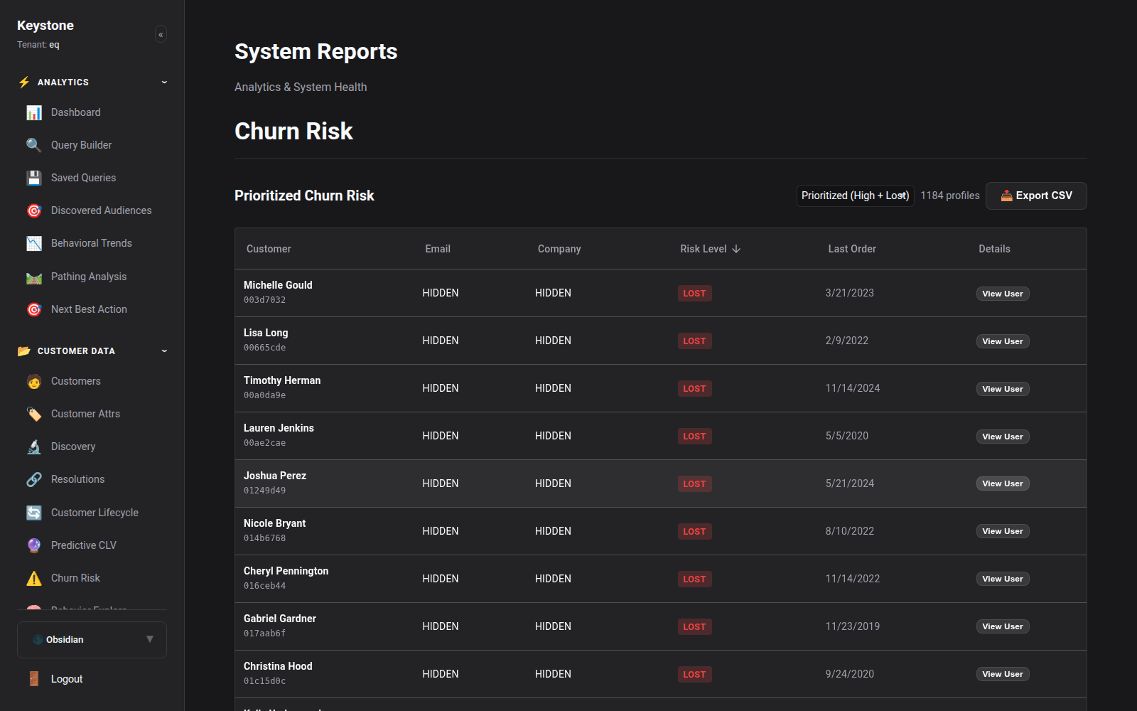 Churn Risk Dashboard