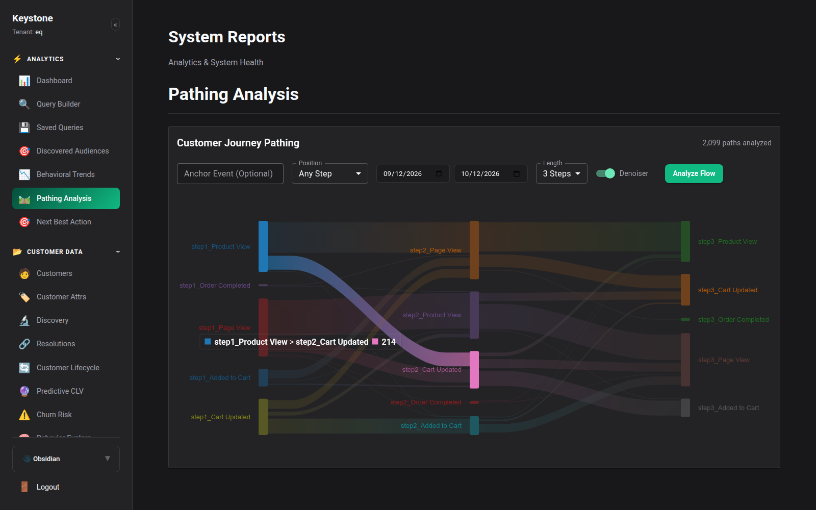 Pathing Analysis Sankey Flow