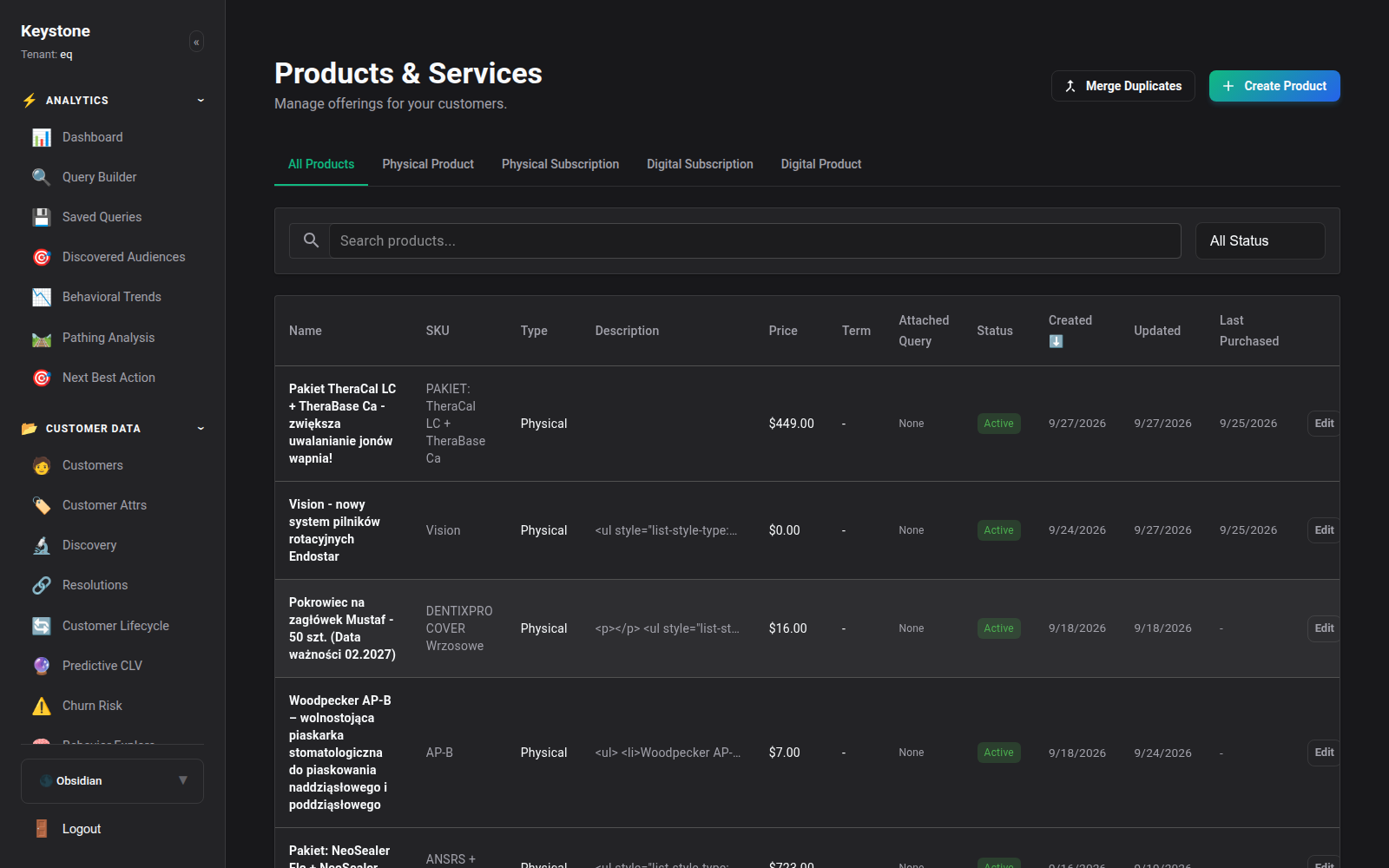 Products Directory