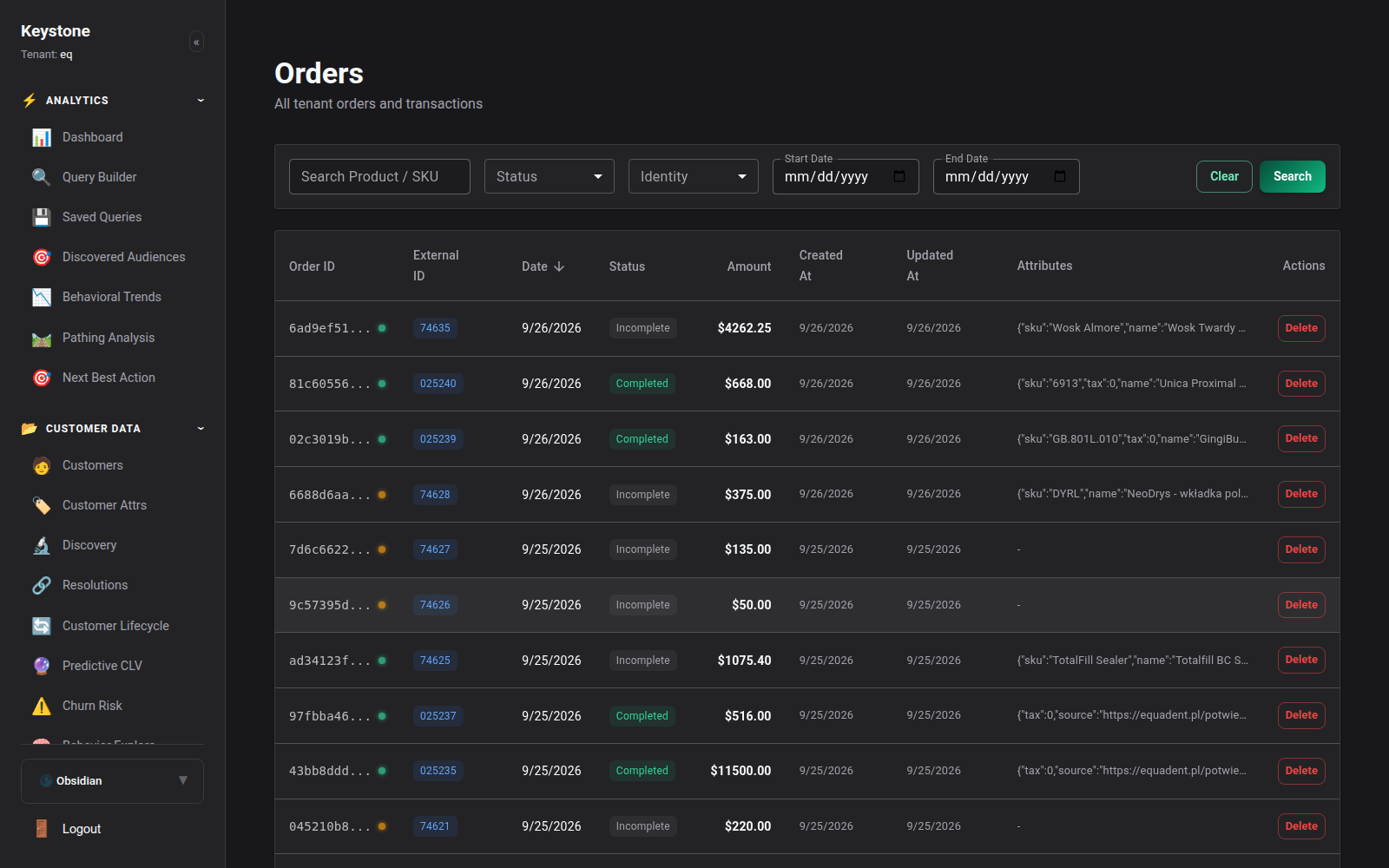 Unified Orders Directory